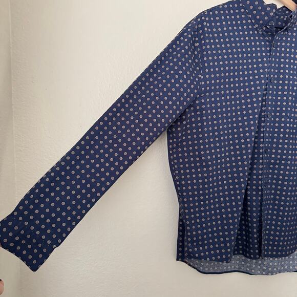 EXPRESS Mens Blue Pattern Dress Shirt Button Up Work Office Club Formal Size XL - Picture 5 of 10